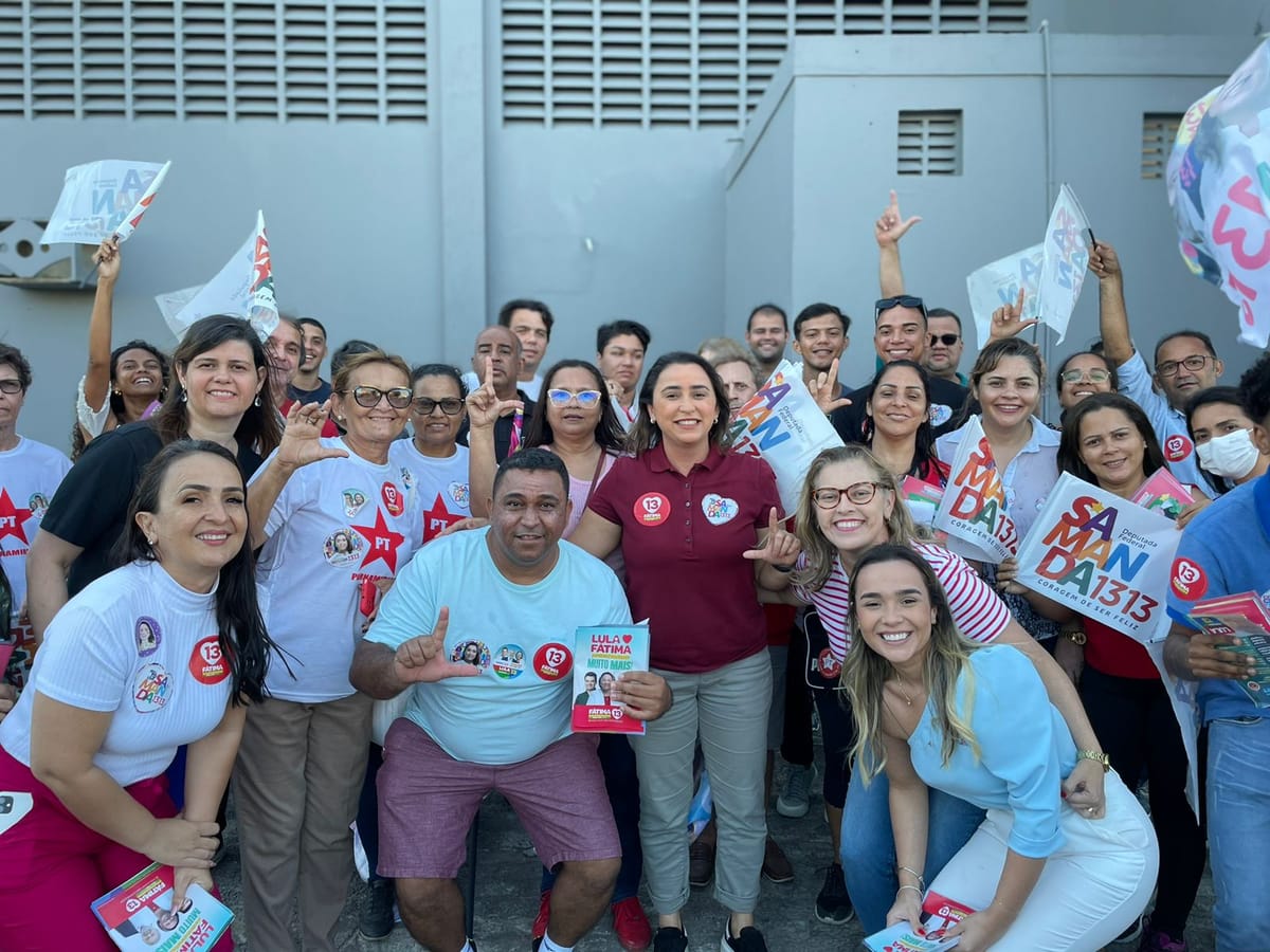 Com apoio do PT de Parnamirim, candidata a deputada federal Samanda cumpre agenda em Passagem de Areia