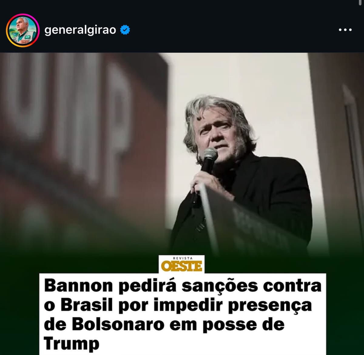 General Girão, baba ovo de nazista, vergonha para as forças armadas